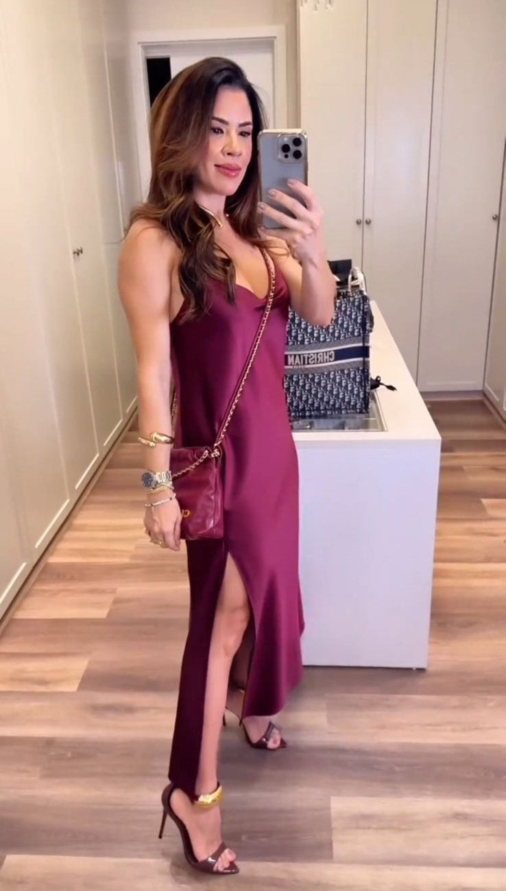 Vestido Anne Fernandes Antonia Longo Alça Cetim