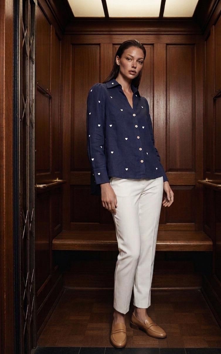 CAMISA FINNA JULIETA AZUL MARINHO