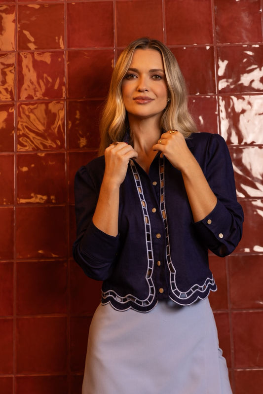 CAMISA FINNA ELIANA AZUL MARINHO