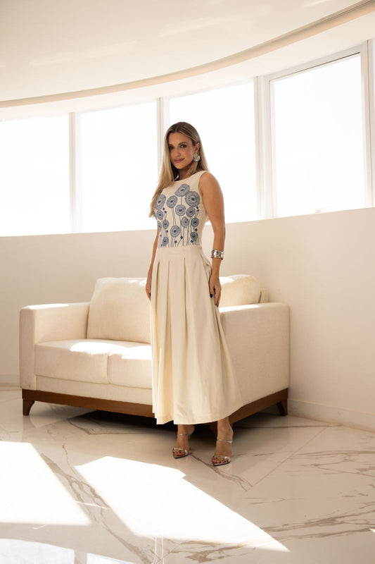 VESTIDO FINNA JUSSARA AREIA