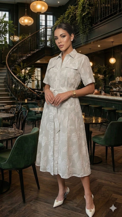 VESTIDO LUZIA FAZZOLLI VOIL BORDADO LISTRA VERDE