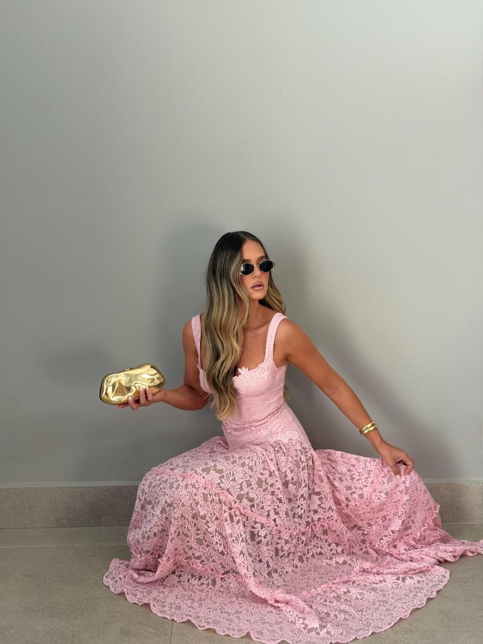 VESTIDO CLOUDE MARLUCE ROSA