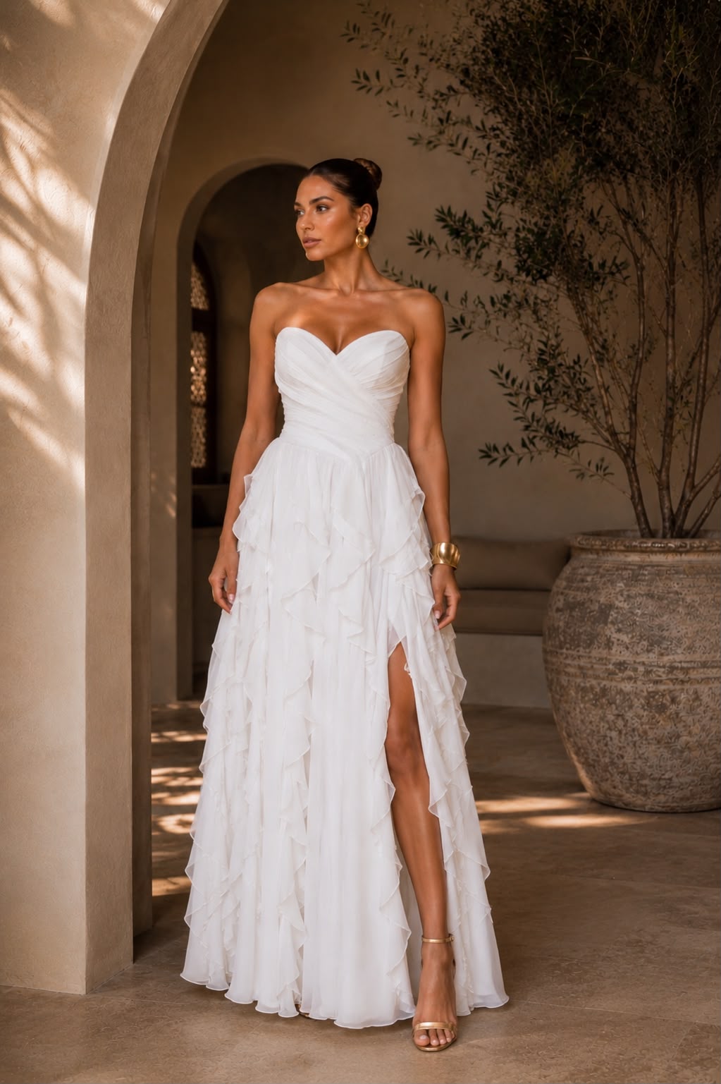 VESTIDO SRBRAND LONGO TRANÇADO COSTAS BRANCO