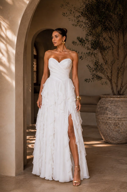 VESTIDO SRBRAND LONGO TRANÇADO COSTAS BRANCO