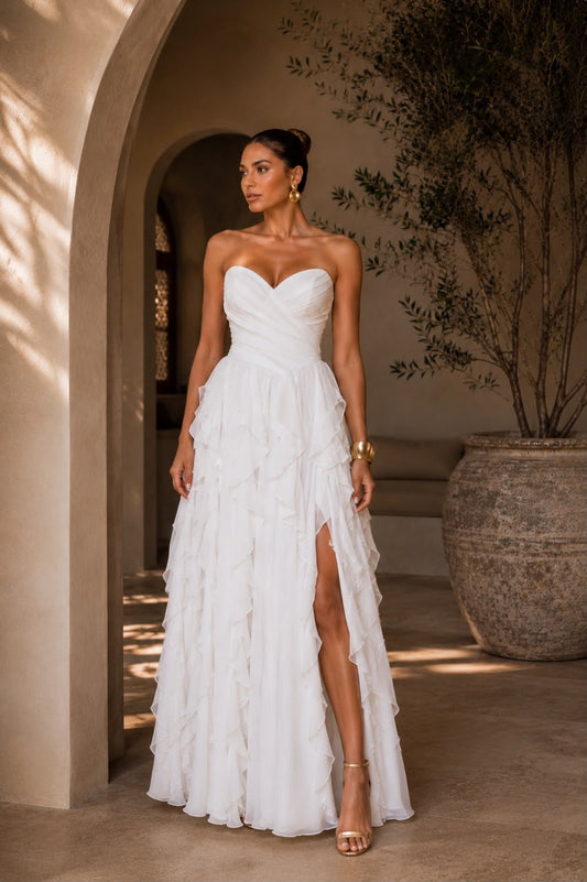 VESTIDO SRBRAND LONGO TRANÇADO COSTAS BRANCO