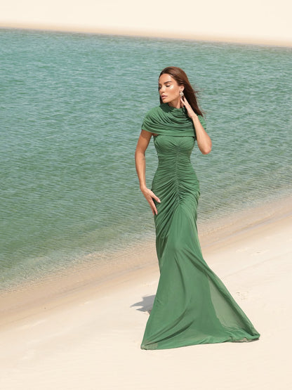 VESTIDO AMICCI FRANZIDO C CAPA VERDE