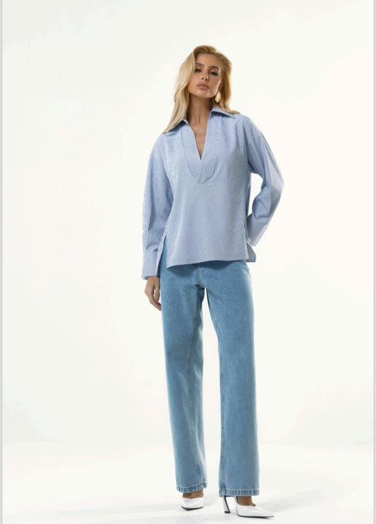 CAMISA CLOSET LISTRA AZUL
