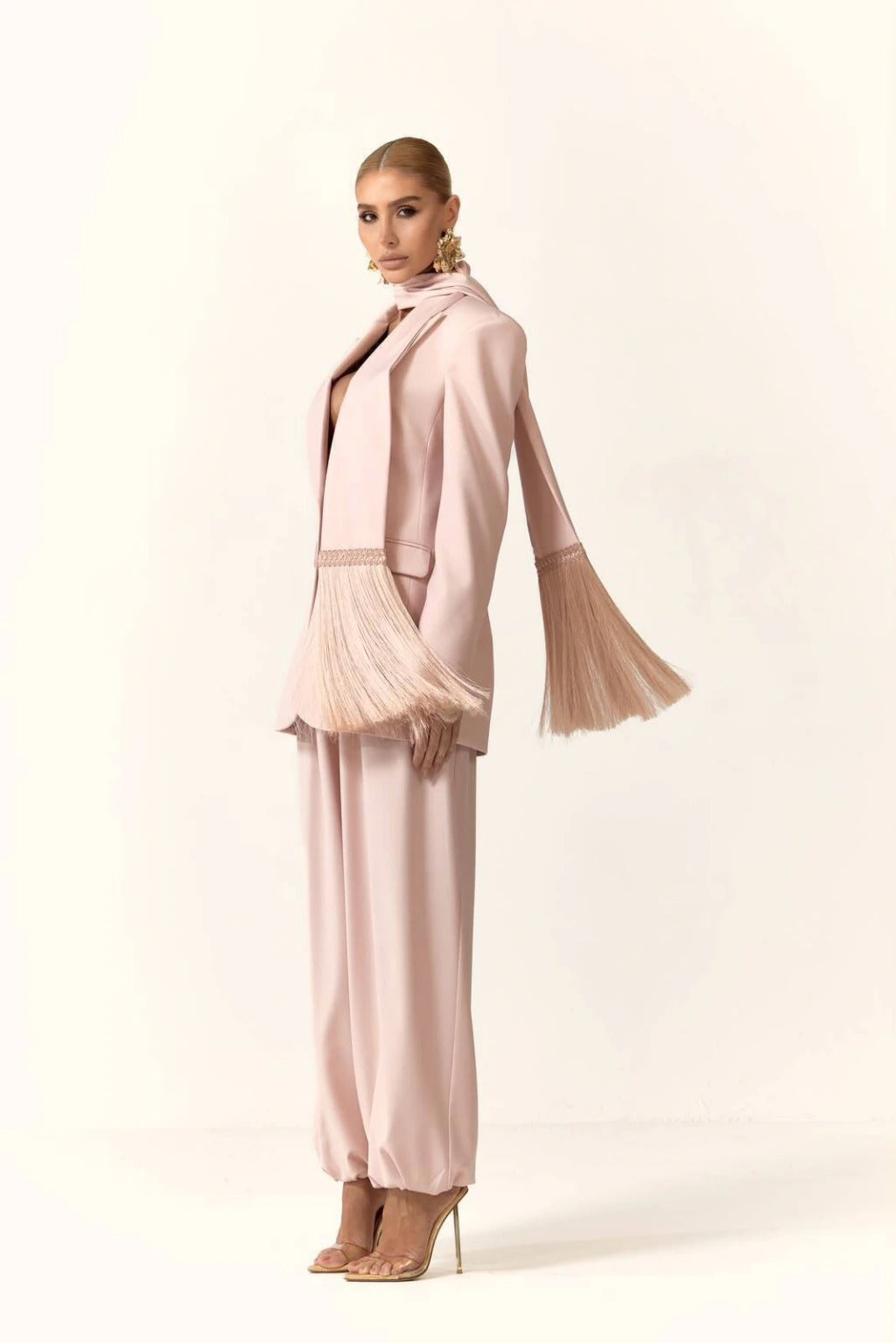 CONJUNTO CLOSET DELUXE ALF.BLAZER C ECHARPE FRANJA