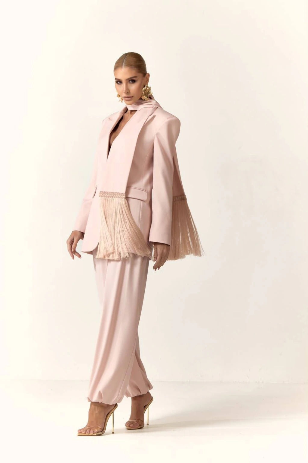 CONJUNTO CLOSET DELUXE ALF.BLAZER C ECHARPE FRANJA