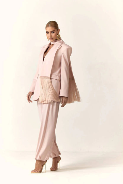 CONJUNTO CLOSET DELUXE ALF.BLAZER C ECHARPE FRANJA