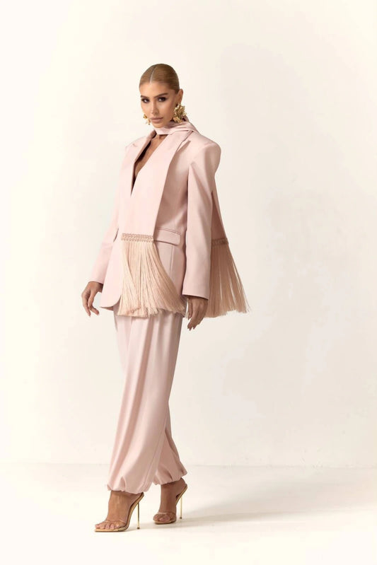 CONJUNTO CLOSET DELUXE ALF.BLAZER C ECHARPE FRANJA