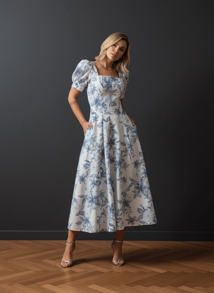 Vestido luzia fazzolli 022341 chantel estampado
