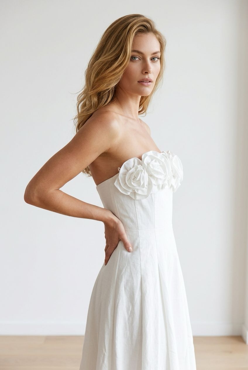 VESTIDO AVE RARA MIDI HIPER NICE OFF WHITE