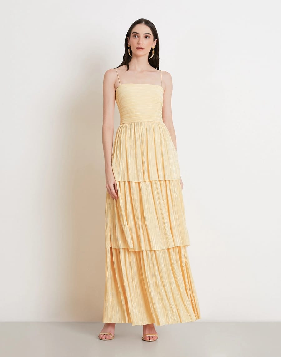 VESTIDO AMISSIMA LONGO NIELE AMARELO