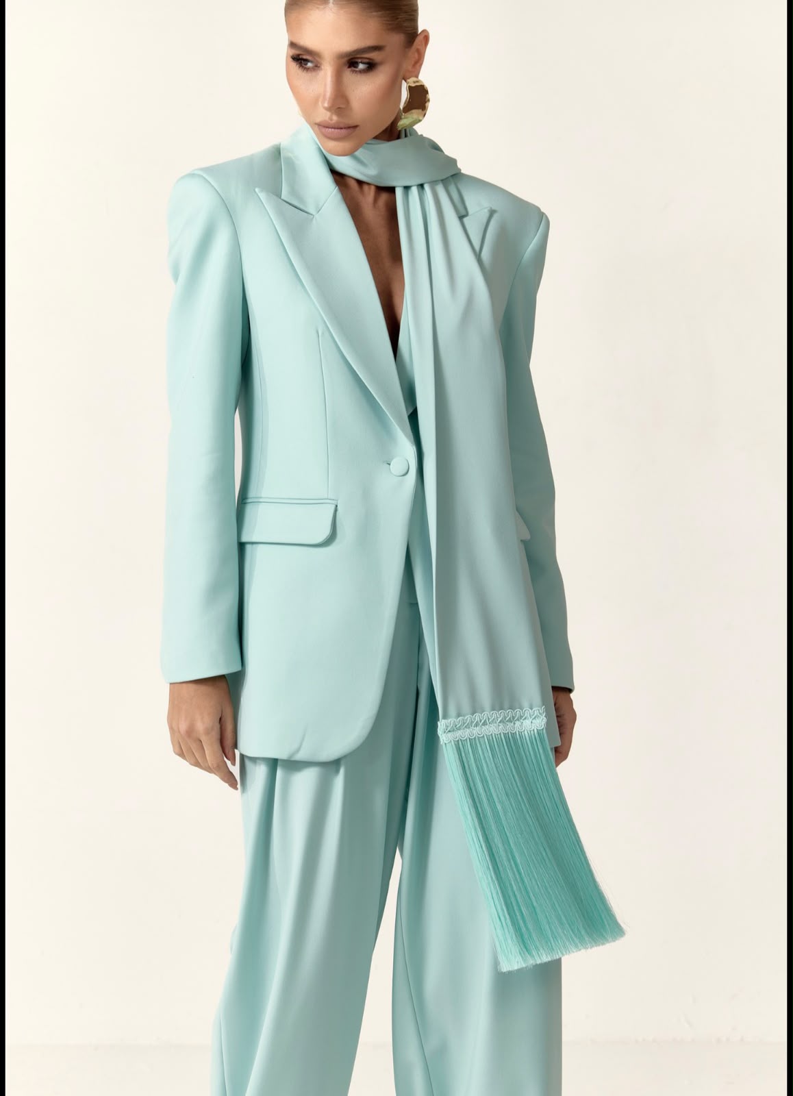 CONJUNTO CLOSET DELUXE ALF.BLAZER C ECHARPE FRANJA