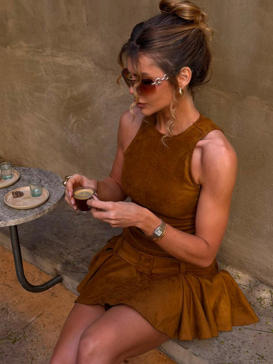 VESTIDO ENI MARROM