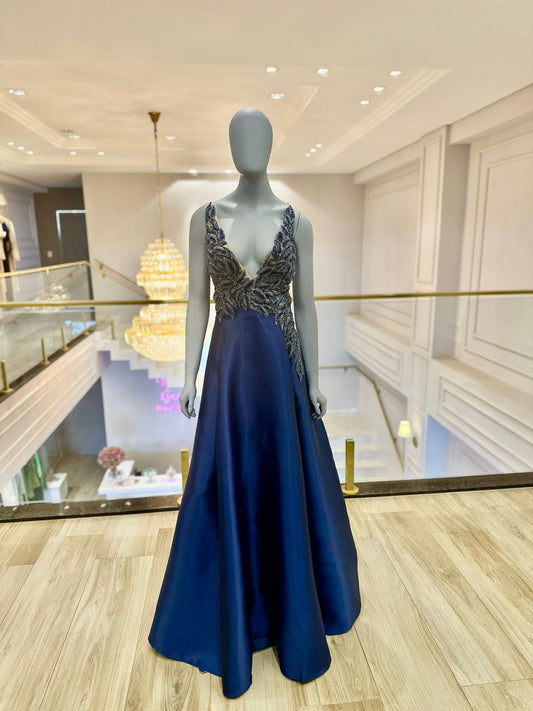 Vestido M.Rodarte Lia Azul Carbono