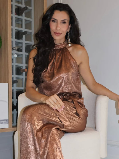 CONJUNTO RAIZZ MARROM SHIMMER BRILHO