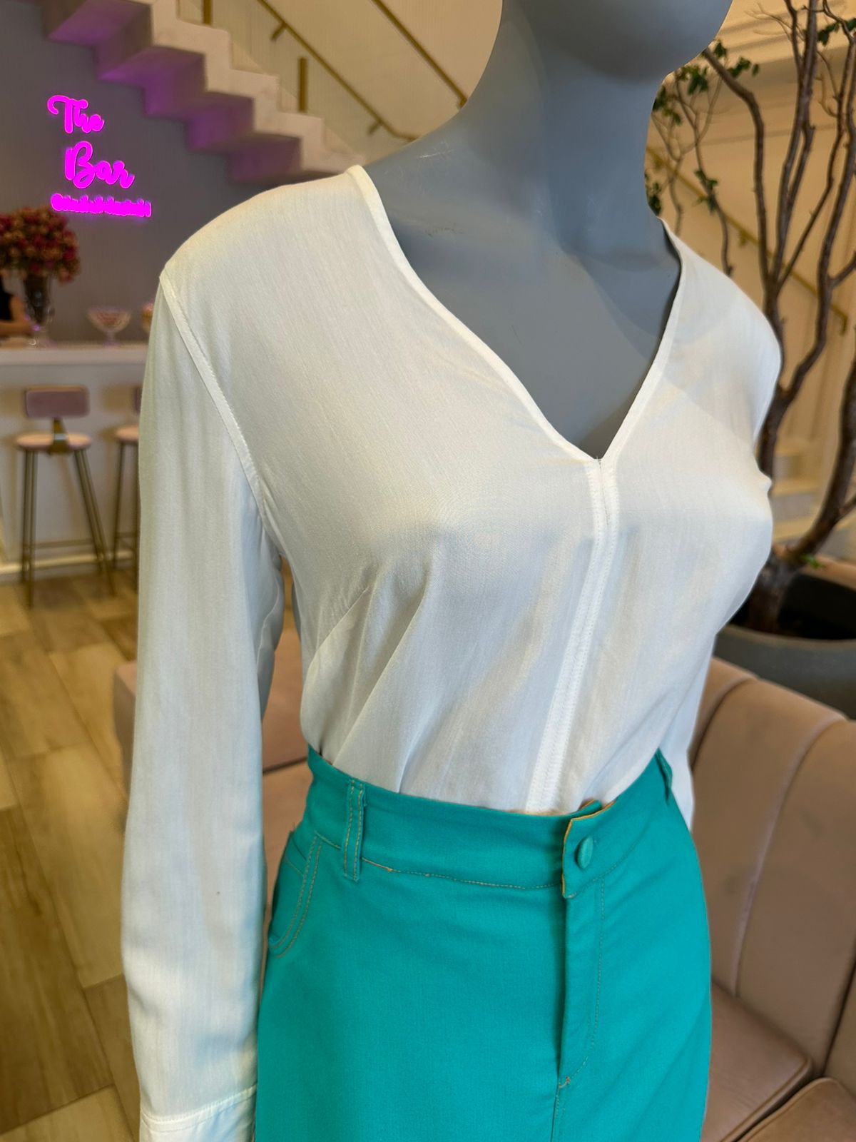 Blusa L'Cecci Off Shell Manga Longa