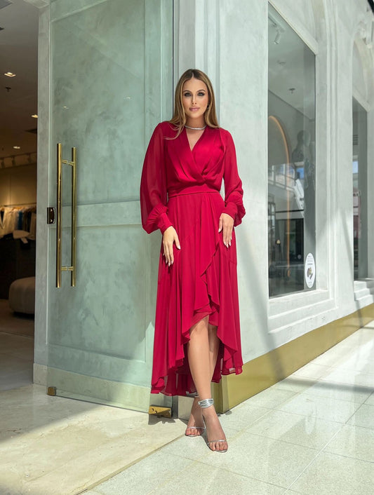 Vestido Dpsco Mani Midi Marsala