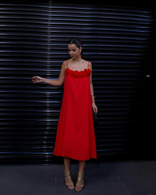 Vestido Cláudia Oliveira Dama Vermelho