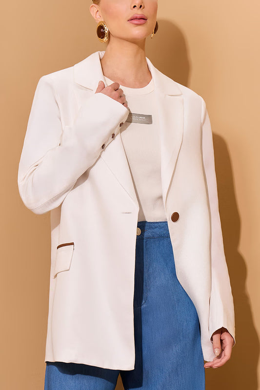 BLAZER LULEG SARJA DET LEATHER OFF WHITE