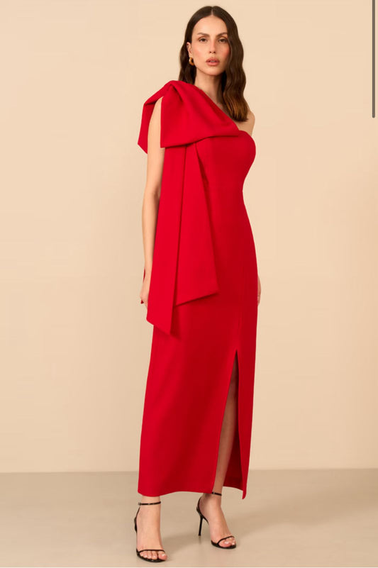 VESTIDO LULEG MIDI MAX LAÇO VERMELHO
