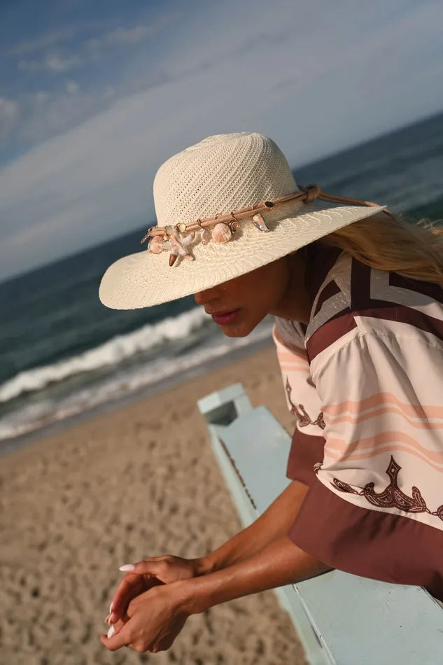 Chapeu lily belle creme estrela