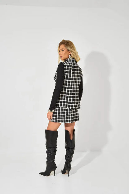 CONJUNTO LILY BELLE CL SH PIED PRETO E BRANCO