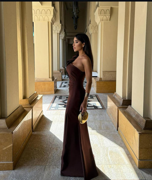 VESTIDO SRBRAND AURORA MARROM