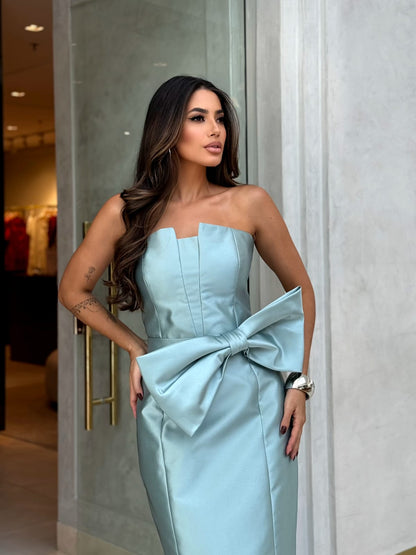 Vestido M.Rodarte Jasmine Azul Zibeline