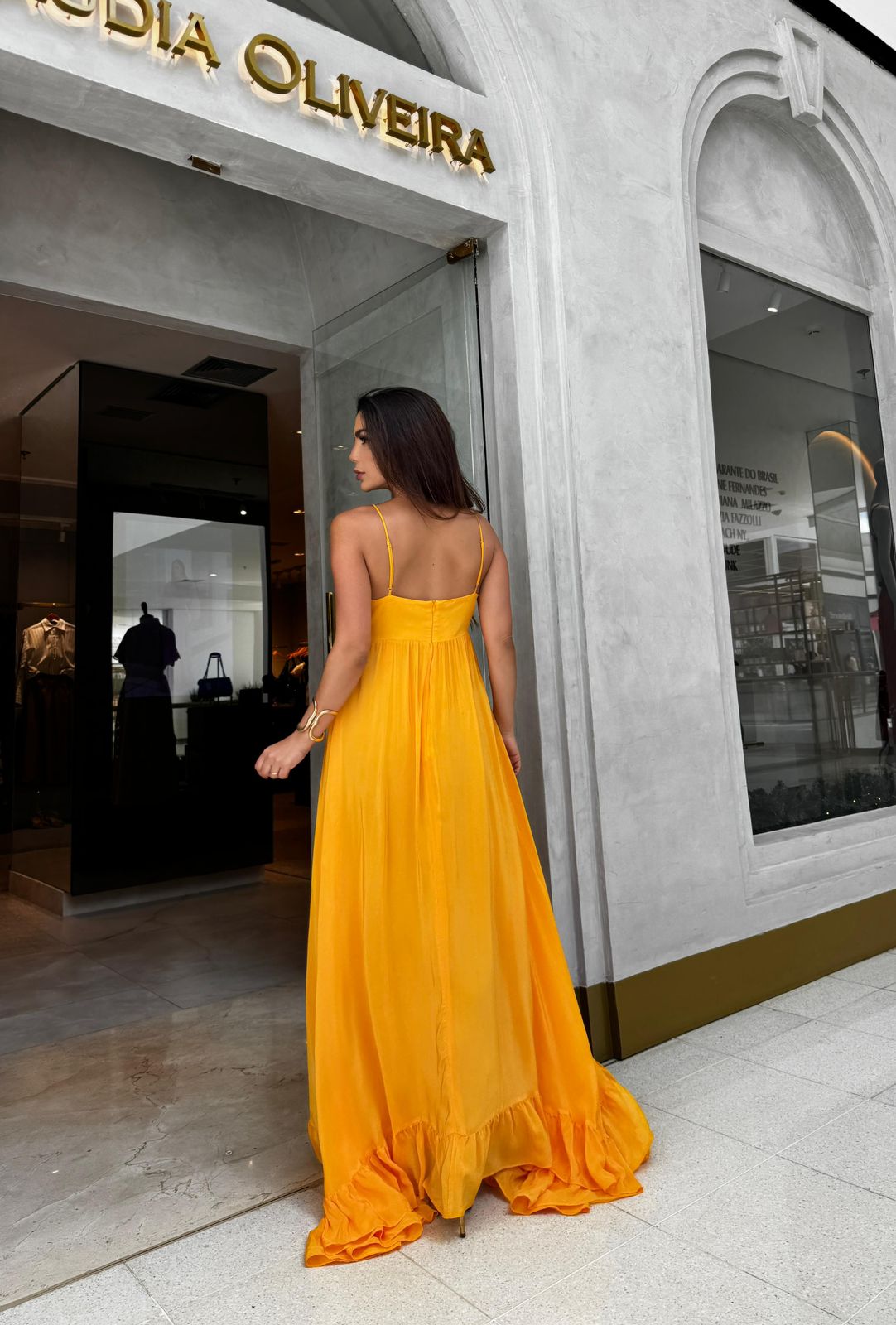 Vestido Amarante Longo Amarelo