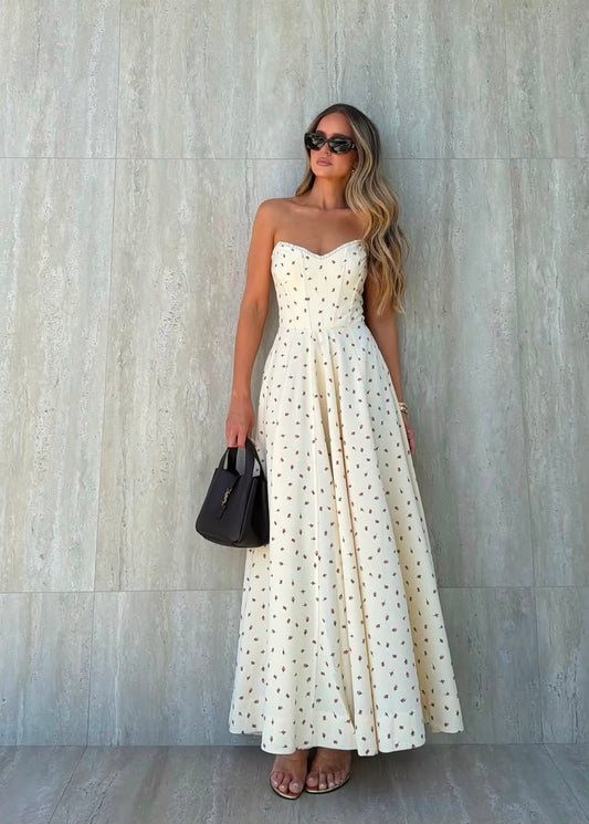 VESTIDO BRUNA ESTAMPADO CREME