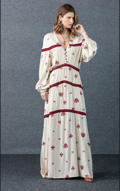 Vestido Anne Fernandes Alice Off Bordado