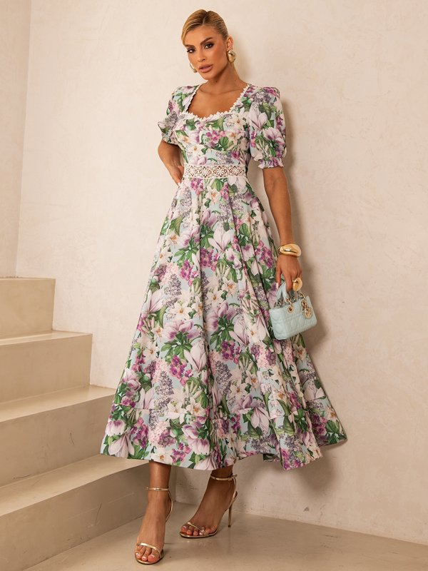 Vestido Limonada Pink Midi Floral