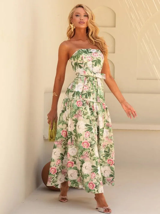 Vestido Limonada Pink Tropical Garden Estampado