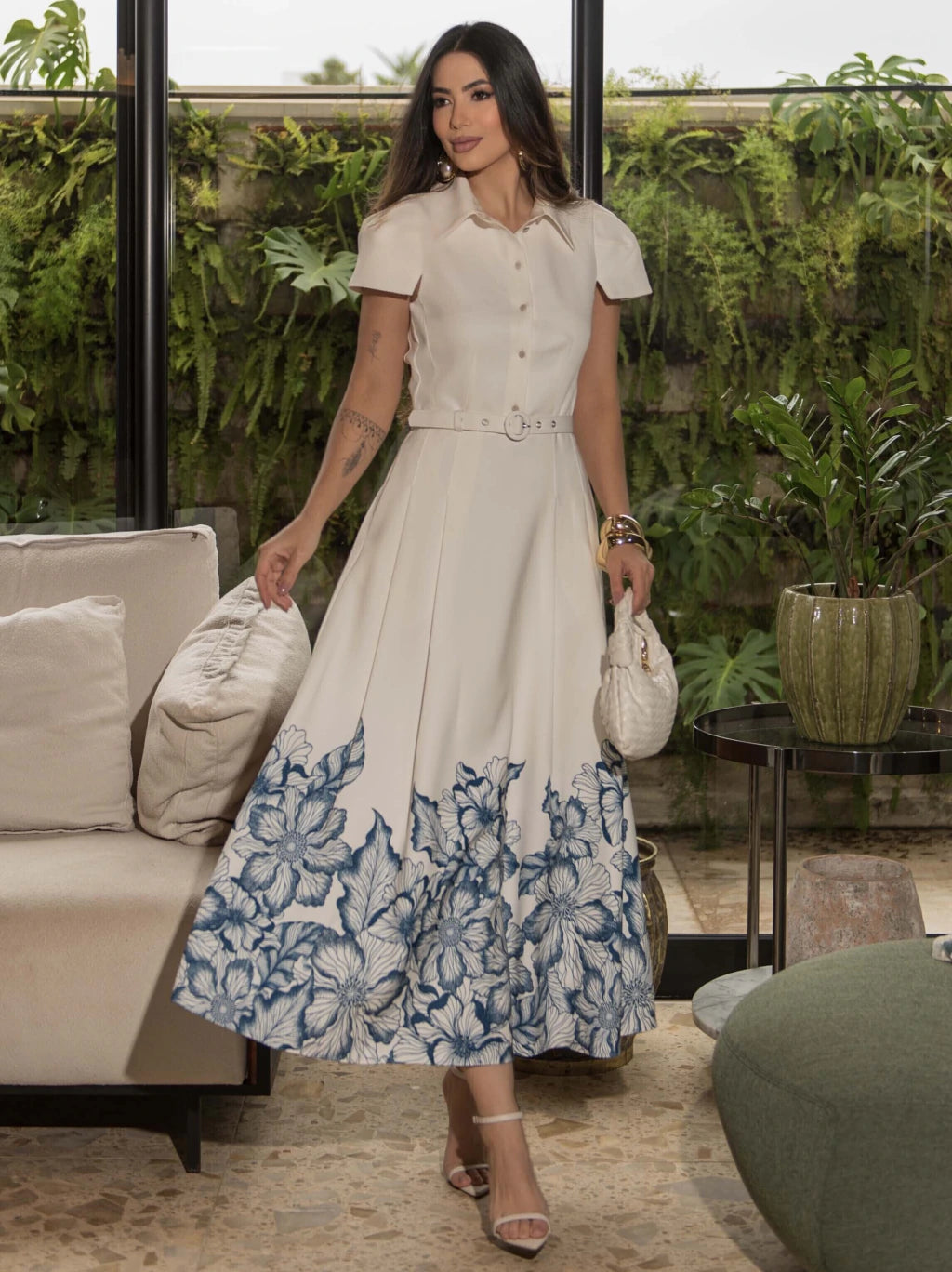 VESTIDO LUZIA FAZZOLLI CHEMISE ESTAMPADO OFF