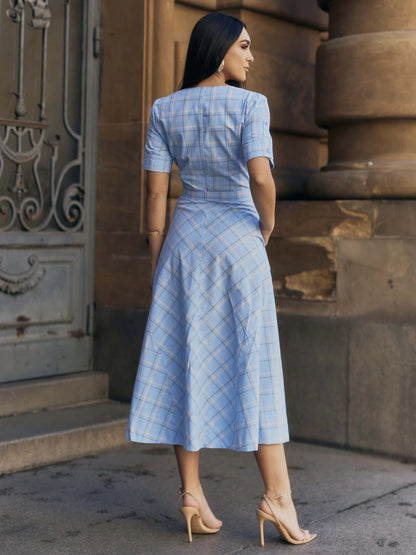 VESTIDO LUZIA FAZZOLLI SLUB CHAMISIER XADREZ