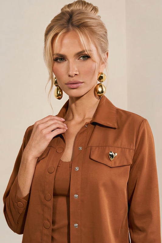 CONJUNTO LULEG TOP C JQT DETALHE MARROM