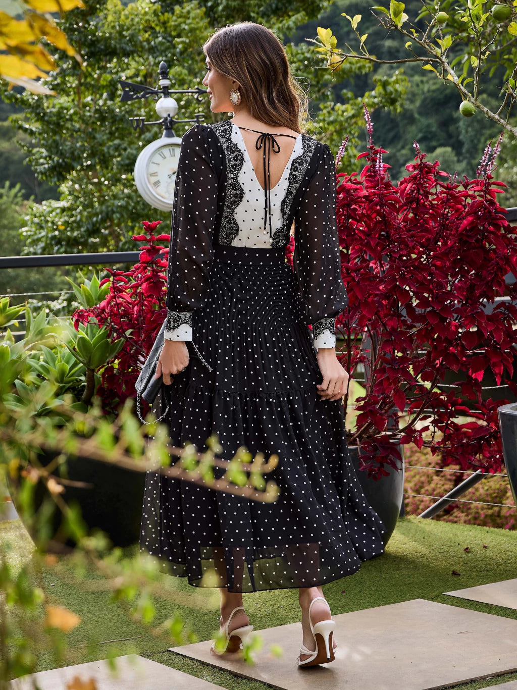 VESTIDO LUZIA FAZZOLLI CHIFFON POA C RENDA