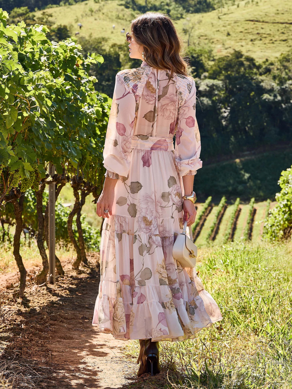 VESTIDO LUZIA FAZZOLLI CHIFFON FLORAL