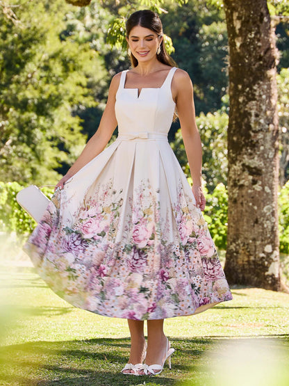 VESTIDO LUZIA FAZZOLLI CREPE ESTAMPADO FLORAL