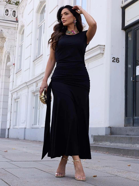 CONJUNTO LUZIA FAZZOLLI CREPE DRAPEADO PRETO