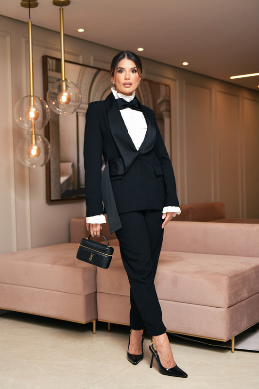 CONJUNTO LUZIA FAZZOLLI CREPE SATIN DUBAI PRETO