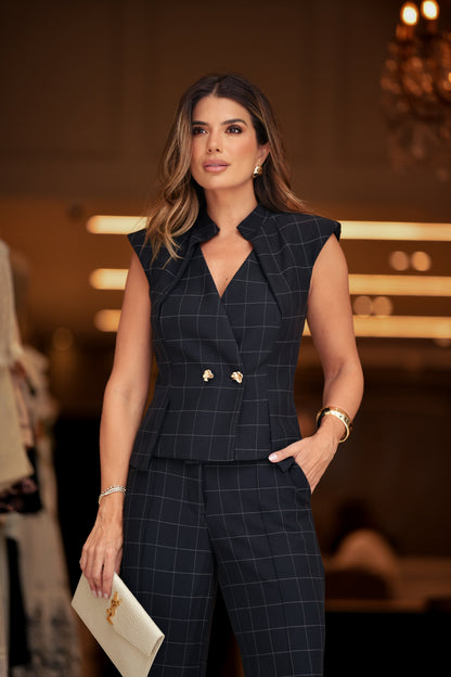 CONJUNTO LUZIA FAZZOLLI ALFAIATARIA LECLER PRETO