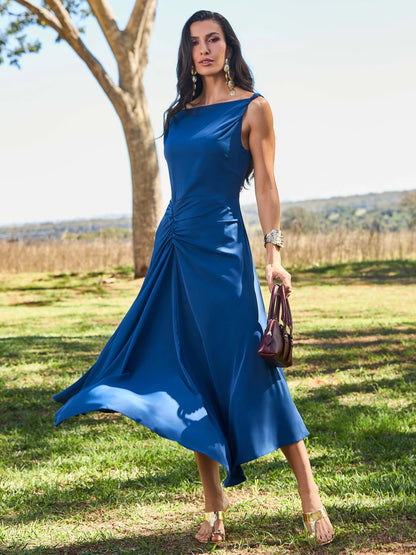 VESTIDO LUZIA FAZZOLLI DECOTE DEGAGÊ AZUL