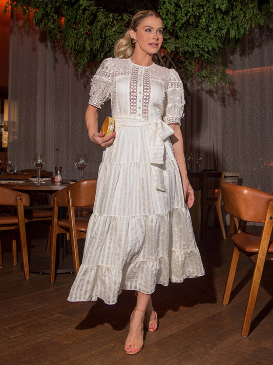 Vestido luzia fazzolli chiffon compose off