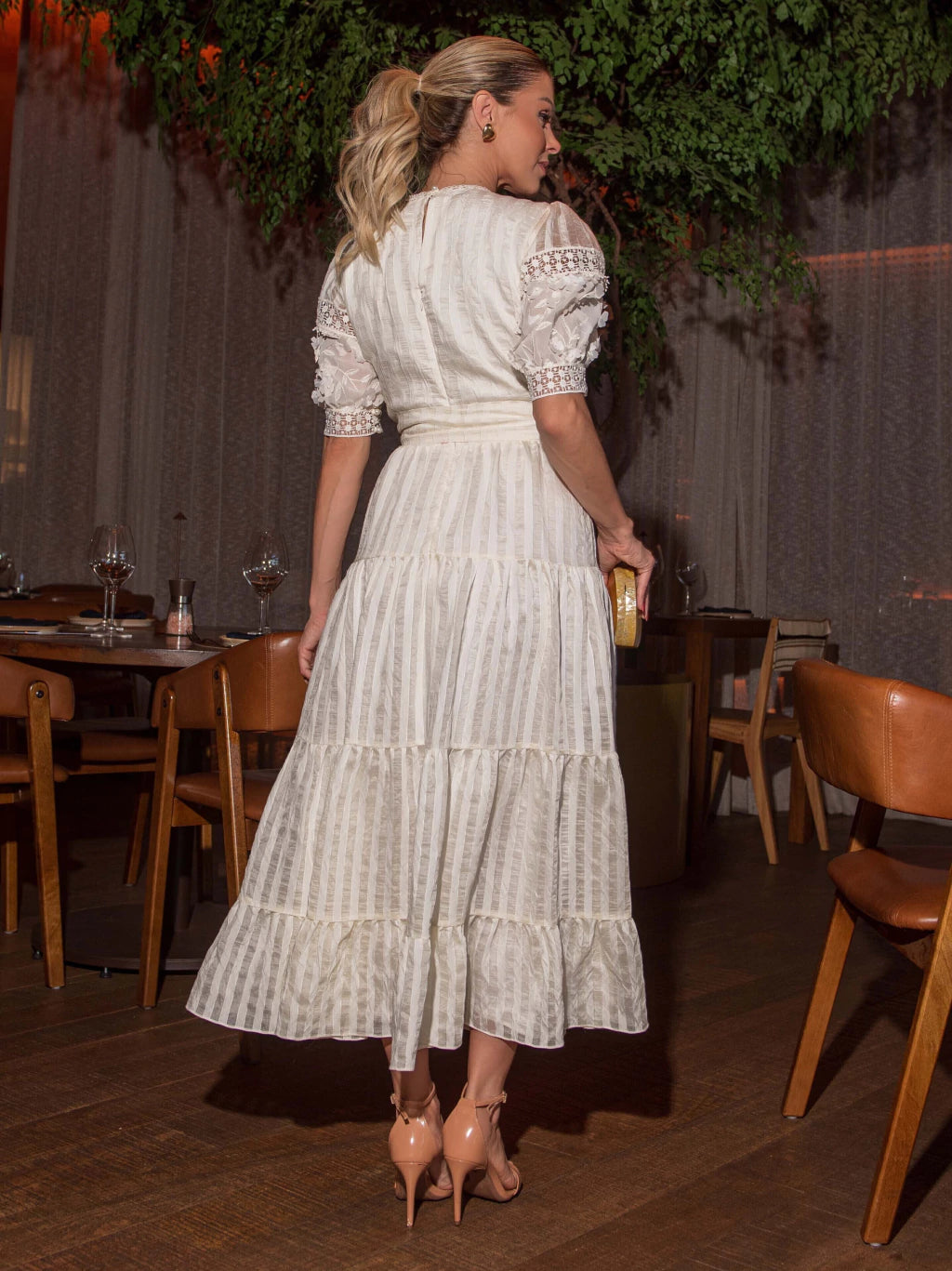 Vestido luzia fazzolli chiffon compose off