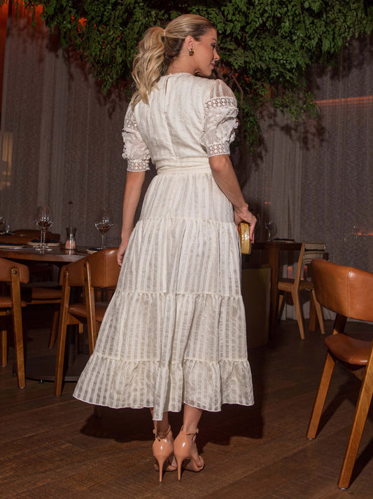 Vestido luzia fazzolli chiffon compose off