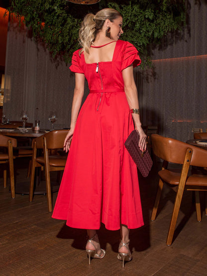 Vestido luzia fazzolli alfaiataria c nesgas vermelho